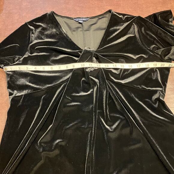 Land's End Womens 18 V-Neck Long Sleeve Black Velvet Shift Dress Classic - Picture 10 of 10